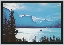 Goose Island~St Mary Lake~Glacier National Park~Snowclad Cliffs~Continental PC