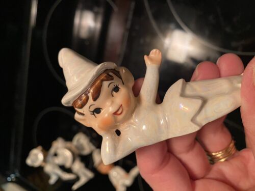 Lot Vintage Elves Pixie Japan Lefton Figurines MCM Iridescent Set Of 5 - Picture 24 of 24