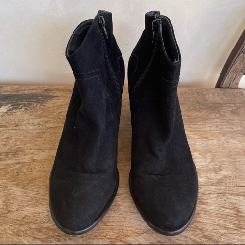 SAMBAG Black Glove Soft Suede Leather Lined Western Style Ankle Boots EU39 US8.5 - Picture 3 of 12