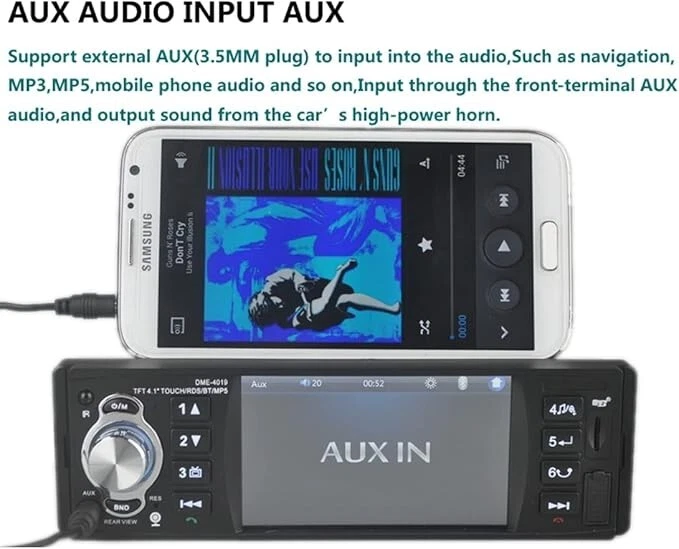 AUTORADIO BLUETOOTH 1 DIN CON SCHERMO DA 4.1 POLLICI STEREO MP5 USB MIRROR LINK - Immagine 3 di 4
