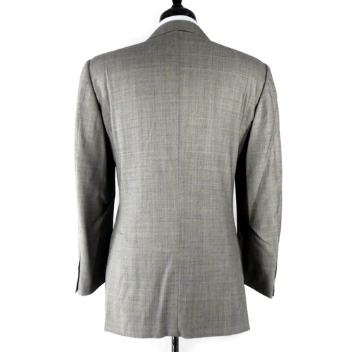 Zegna Couture Wool Cashmere Gray Blue Windowpane Suit 40 R 50 R - Picture 4 of 23