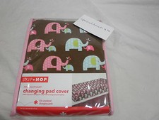 NEW Skip  Hop PINK ELEPHANT Jersey Changing Pad Cover Pink Blue  Chocolate