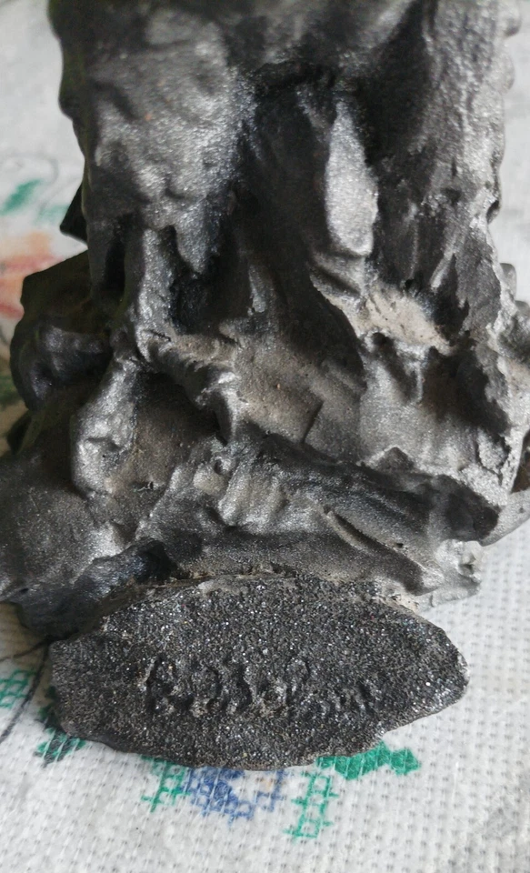 Sculpture Aigle roche volcanique originale fait main signature à identifié - Photo 4/4