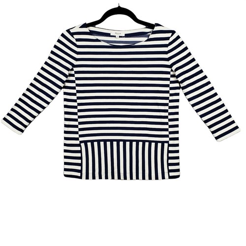 Madewell Womens Blouse Ivory \u0026 Navy 