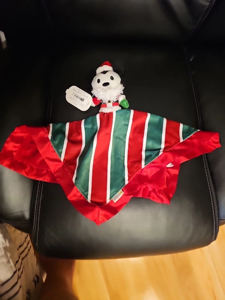 Manta de seguridad roja Hallmark Itty Bittys Holiday Mickey Mouse Santa Lovey Baby Foto 3 de 4