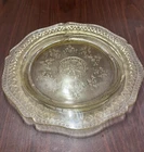 FEDERAL GLASS 11" YELLOW GLASS DINNER PLATE "PATRICIAN SPOKE" VTG USA Depression
