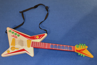 My First Kawasaki Child's Toy Guitar Electronic Instrument White Red Blue Gold