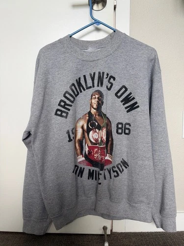Roots of Fight Mike Tyson 1986 Iron Brooklyn Crewneck Sweatshirt Mens M Gray - product listing photo