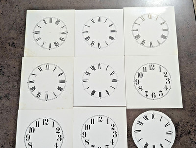 Lot Of 9 - Vintage Clock Dials Dial Face