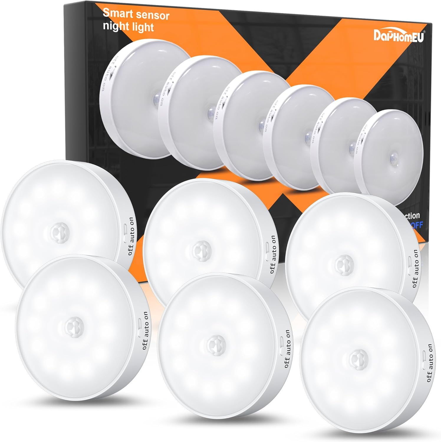 Motion Sensor Lights Indoor,6 Pack Wireless USB Rechargeable Cupboard Lights,Sti