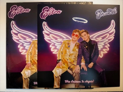 Elton John Who Believes In Angels? Neon Purple Vinyl And Signed Card