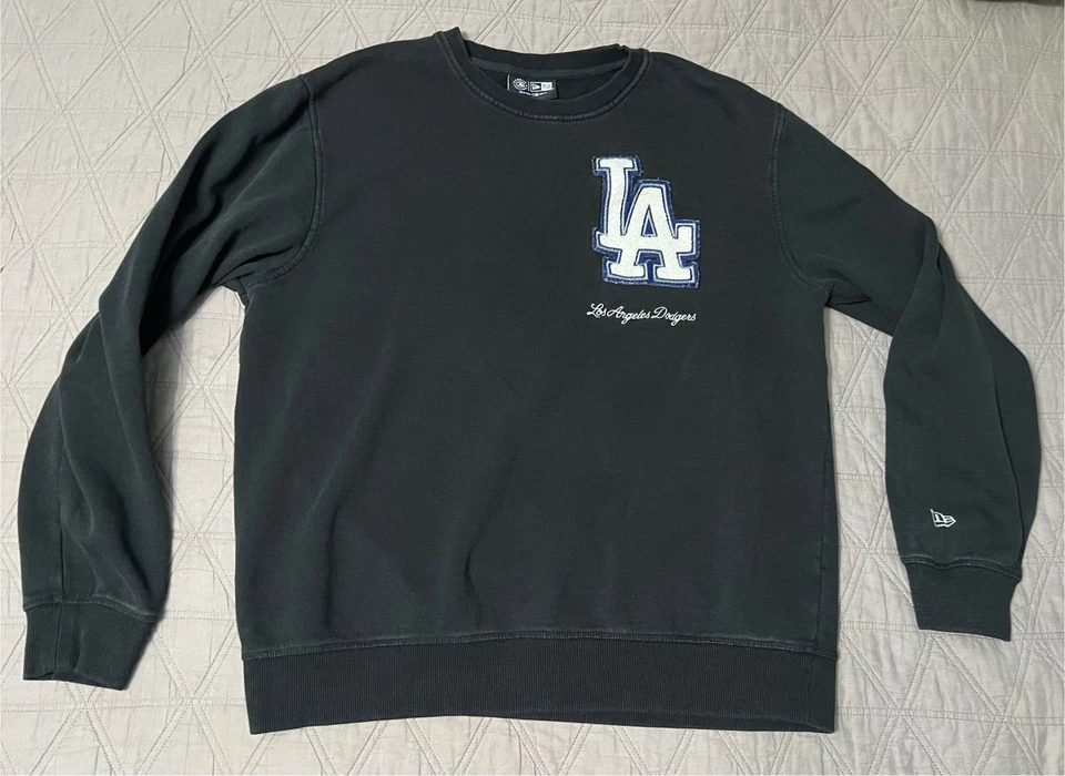 Sudadera New Era Los Angeles Dodgers Cuello Redondo Logotipo Frontal Elevado Talla Grande🔥 Foto 4 de 4