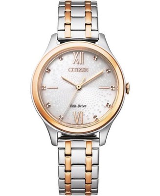 CITIZEN Women Analog Eco-Drive Casual Watch Classic Dress Silver Dial Waterproof
