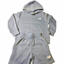 New Balance Boys 2-Piece Fleece Hoodie  Shorts Set, Blue, 4