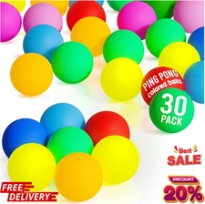 	D-Xam 30 Pcs Colored Ping Pong Balls 40mm Table Tennis Ball Plastic Ping Pong	