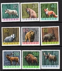 Poland 1965 Animals of the Forest Postage Stamps Set of 9 - MNH
