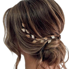 Gold Wedding Hair Vine Leaf Bride Hair Piece Accessories for Women HV179 Gold 