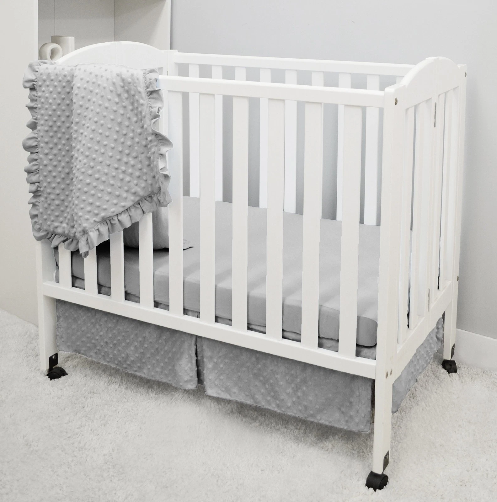 American Baby Company Heavenly Soft Minky Dot 3-Piece 3 Piece Set, Grey