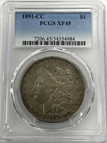 1891-CC MORGAN SILVER DOLLAR~PCGS CERTIFIED XF45~