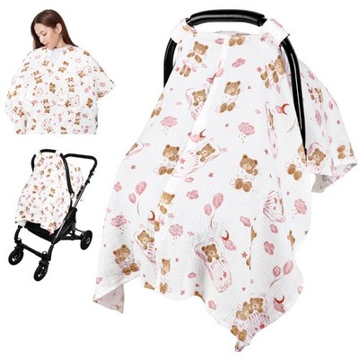Jundetye Car Seat Cover Baby Girls Boys, Summer Cotton Baby Car Seat Cover fo...
