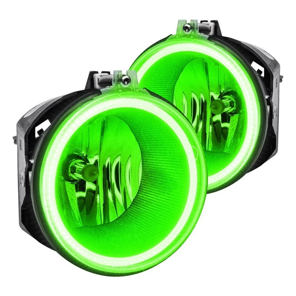 LED Fog Light Halo Ring Lights Green For 2006-2010 Jeep Commander Foto 2 de 4