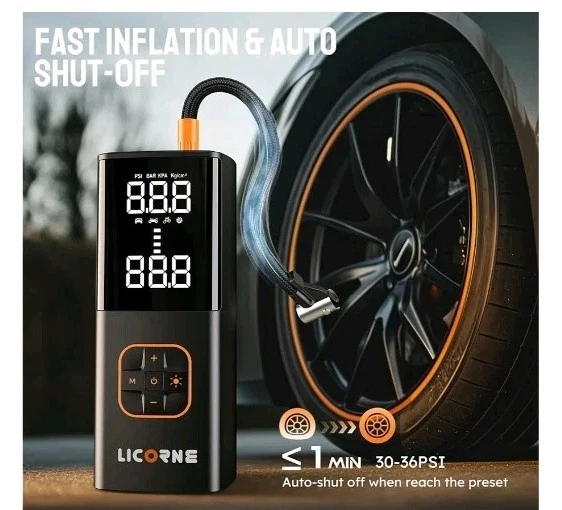 lICORNE Tire Inflator Portable Air Compressor, 5X Faster Portable Air Pump...30 - Image 2 of 4