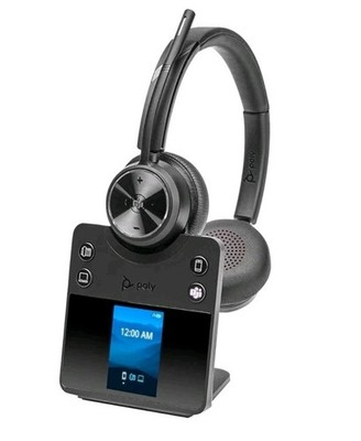 Poly Savi 7420 Office Schwarz DECT On-Ear Stereo Headset Basisstation Teams NEU