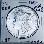 1884 BU GEM MORGAN SILVER DOLLAR UNC MS+++ U.S. MINT RARE COIN 8492