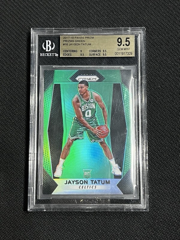 2017-18 Jayson Tatum Panini Prizm Green Rookie BGS 9.5 GEM MINT #16 RC Celtics