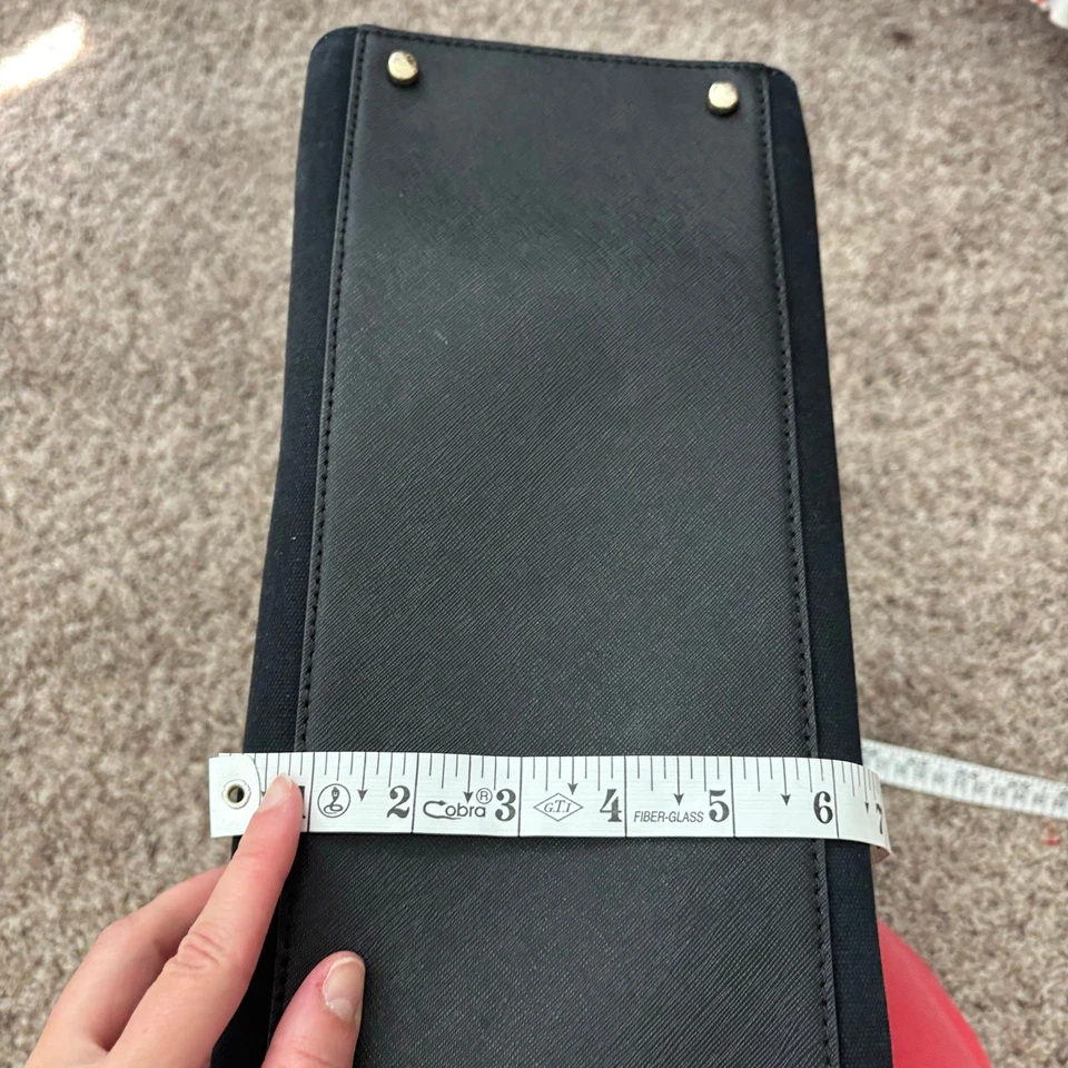 Bolso de Mano Kate Spade Madison Rayas Cuero Saffiano y Lona Negro Blanco Foto 3 de 4