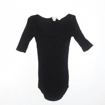 Schwarzes Basic-T-Shirt Damen UK-Größe 8 von H&M