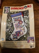 Dimensions 2001 Counted Cross Stitch Kit Snowmen Snapshots Stocking 16" New