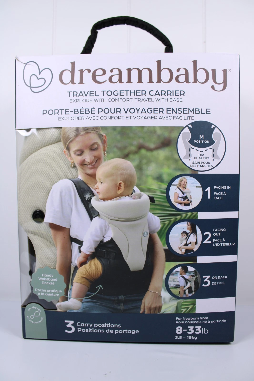 Dreambaby Travel Together Baby Carrier 3 Positions 8-33Lbs Infant 3-in 1