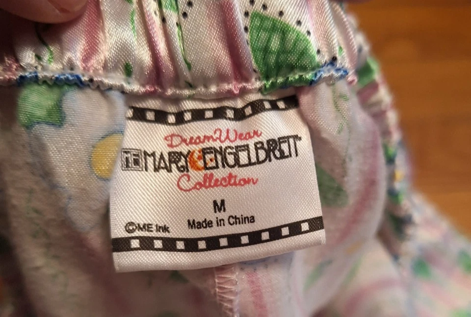 Mary Engelbreit DREAMWEAR с длинными рукавами шелковистая хлопковая смесь пижама комплект цветочный MED - Изображение 2 из 4