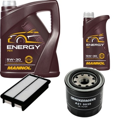 DENCKERMANN Inspektionspaket 6L MANNOL Energy 5W-30 für KIA Carnival/Grand 2.7