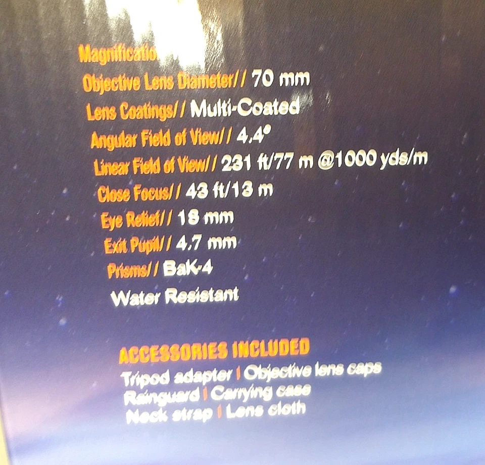 CELESTRON Skymaster Binoculars 15x70mm, Water Resistant, Model 71009 - Image 2 of 4