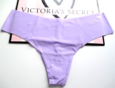 VICTORIA'S SECRET PINK No Show Thong Panty L XL Purple NWOT Lavender Love VS
