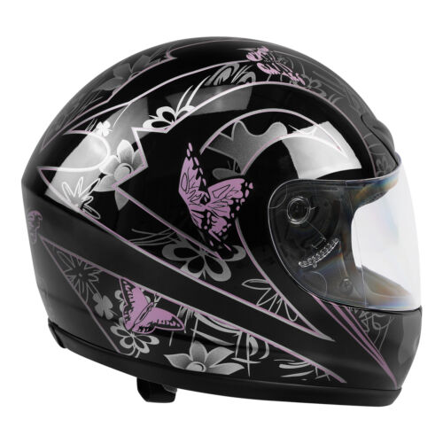 DOT Adult Women Pink Butterfly Full Face Motorbike Sport Race Helmet S M L XL - Picture 3 of 11