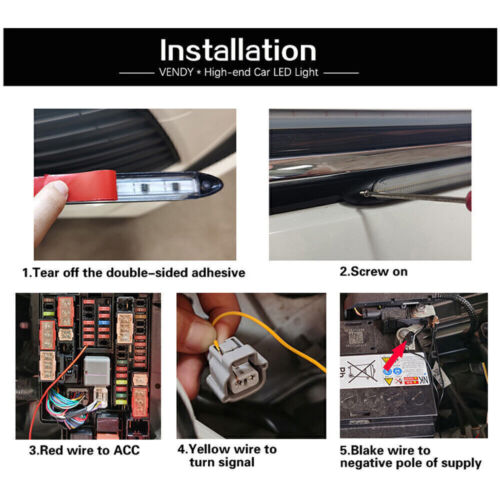 2x 12V Auto LED Blinker Dynamische Streifen DRL Scheinwerfer Tagfahrlicht Lampe - Bild 12 von 13