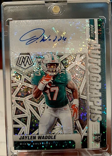 2021 PANINI  MOSAIC WHITE SPARKLE JAYLEN WADDLE 1/1 ROOKIE AUTO MIAMI DOLHPINS