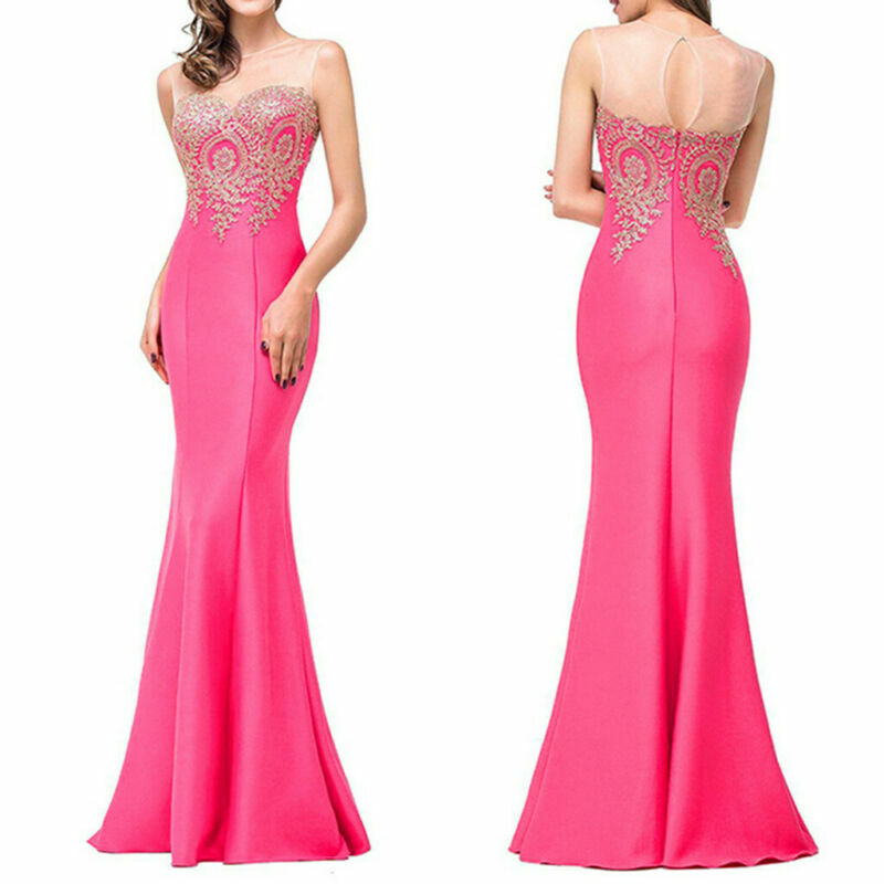 Women's Long Formal Party Ball Gown Prom Bridesmaid Mermaid Beaded Evening Dress eBay