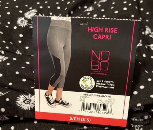 Daisy High Rise Capri Legging Black Juniors S (3-5) Floral Print No Boundaries - Picture 5 of 6