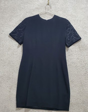 Talbots Sheath Dress Womens 12 Black Triacetate Office Career Work Church School