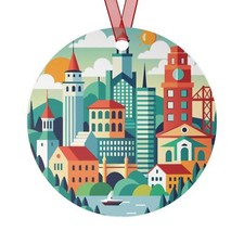 SAN FRANCISCO CALIFORNIA Skyline, Personalized 3.5" Round Metal Ornament Gift