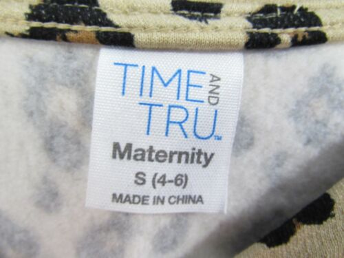 New Time and Tru Maternity Sweatshirt Size S 4 6 Leopard Print Balloon Sleeve - Picture 2 of 5