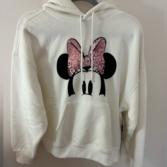Minnie Mouse Disney Forever 21 Hooded SequinSweatshirt Hoodie Small