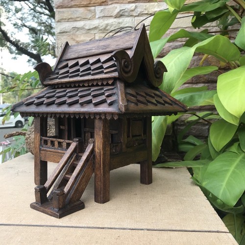 Casa degli spiriti buddismo case in legno stile tailandese mini altare artigianato decorazione Buddha - Foto 10 di 12