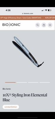 Bio Ionic 10X Corded 1in PRO Styling Iron ZFGTST-10X-BLUE Elemental Blue