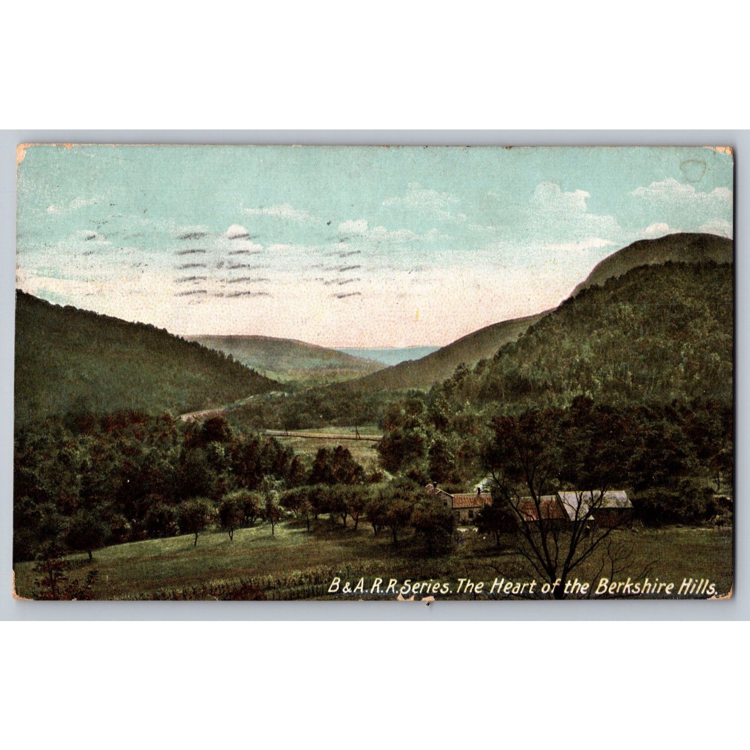 VTG Postcard Posted 1909 Divided B A R R Series Heart Berkshire Hills vtg-postcard-posted-1909-divided-b-a-r-r-series-heart-berkshire-hills