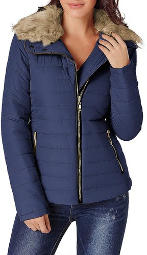 luvamia Women Parka Coat Pockets Quilted Puffer Jacket with Faux Fur Lapel, Size - 第 3/55 張圖片
